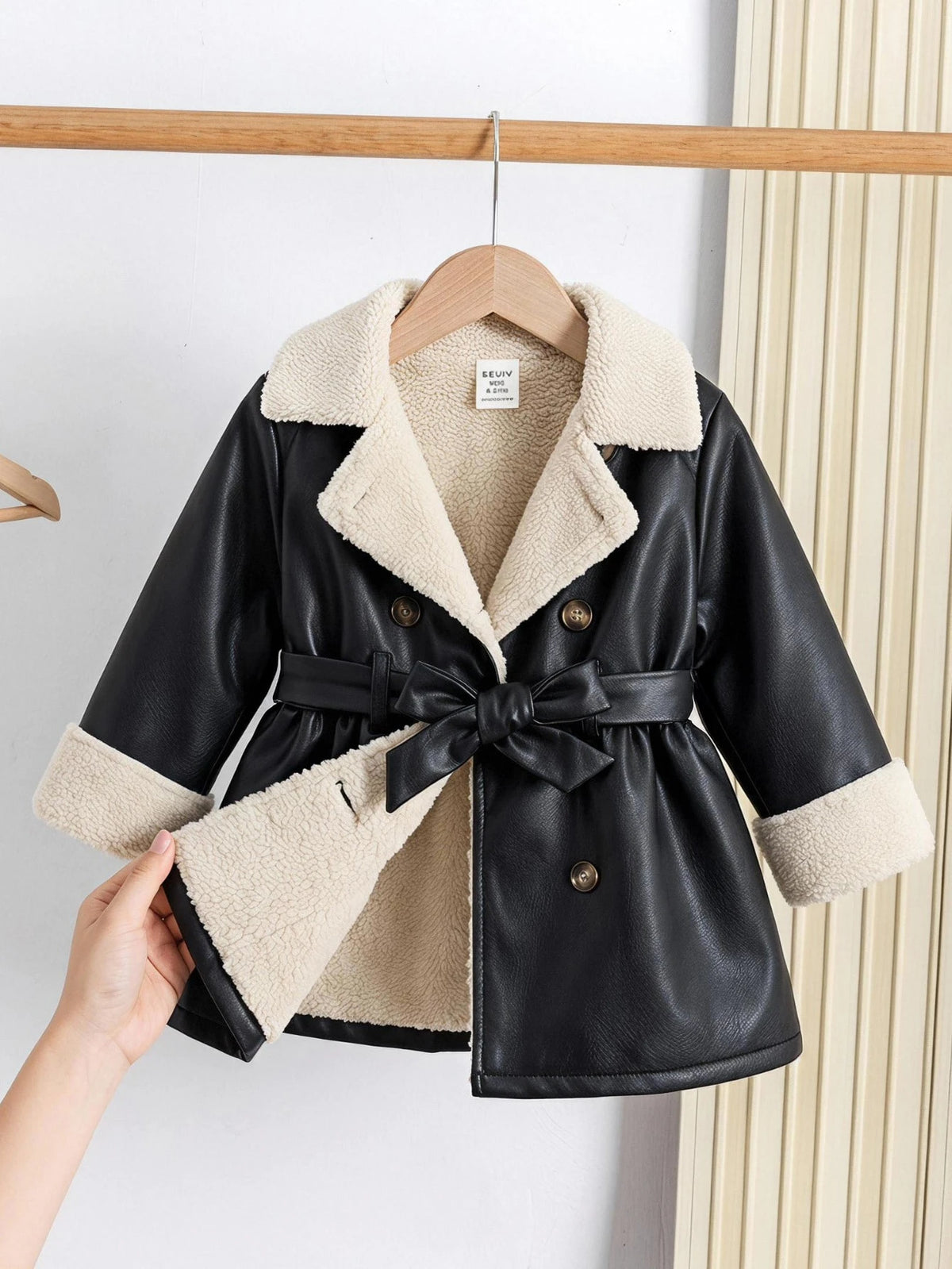 Baby Girl Colorblock Thermal Lined Faux Fur Jacket