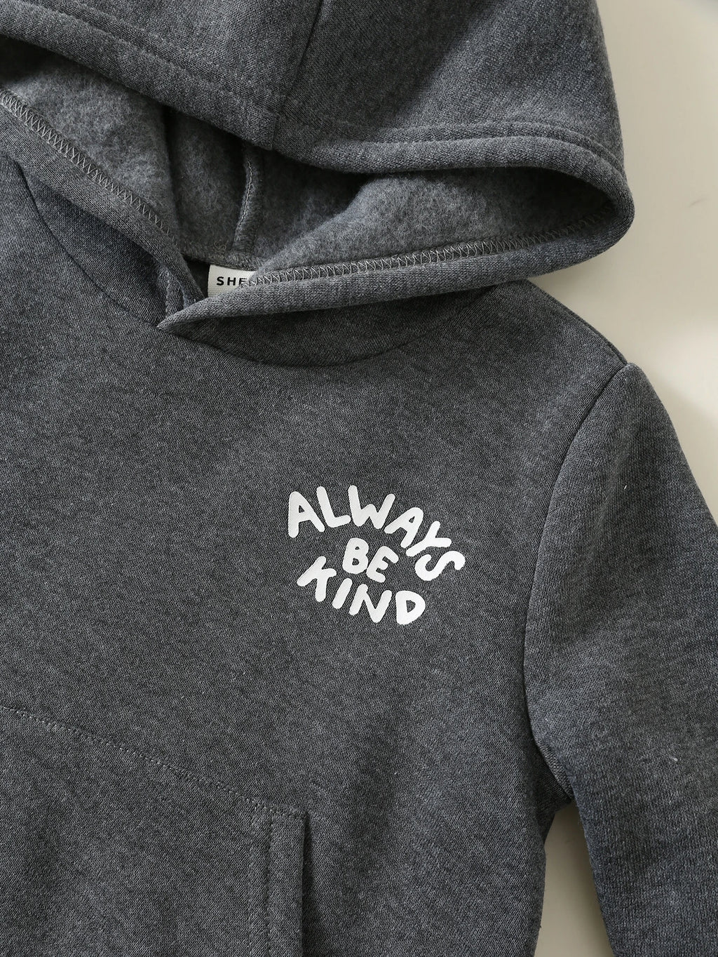 Baby Grey Camouflage Fleece Hooded Tracksuit Set