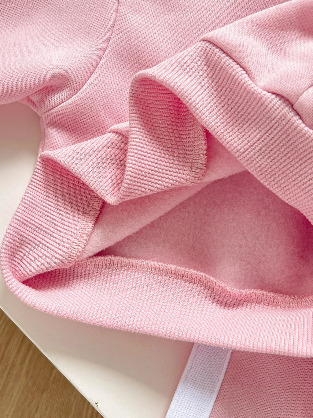 Cozy Pixies Baby Girl Fleece Letter Hoodie Set Pink