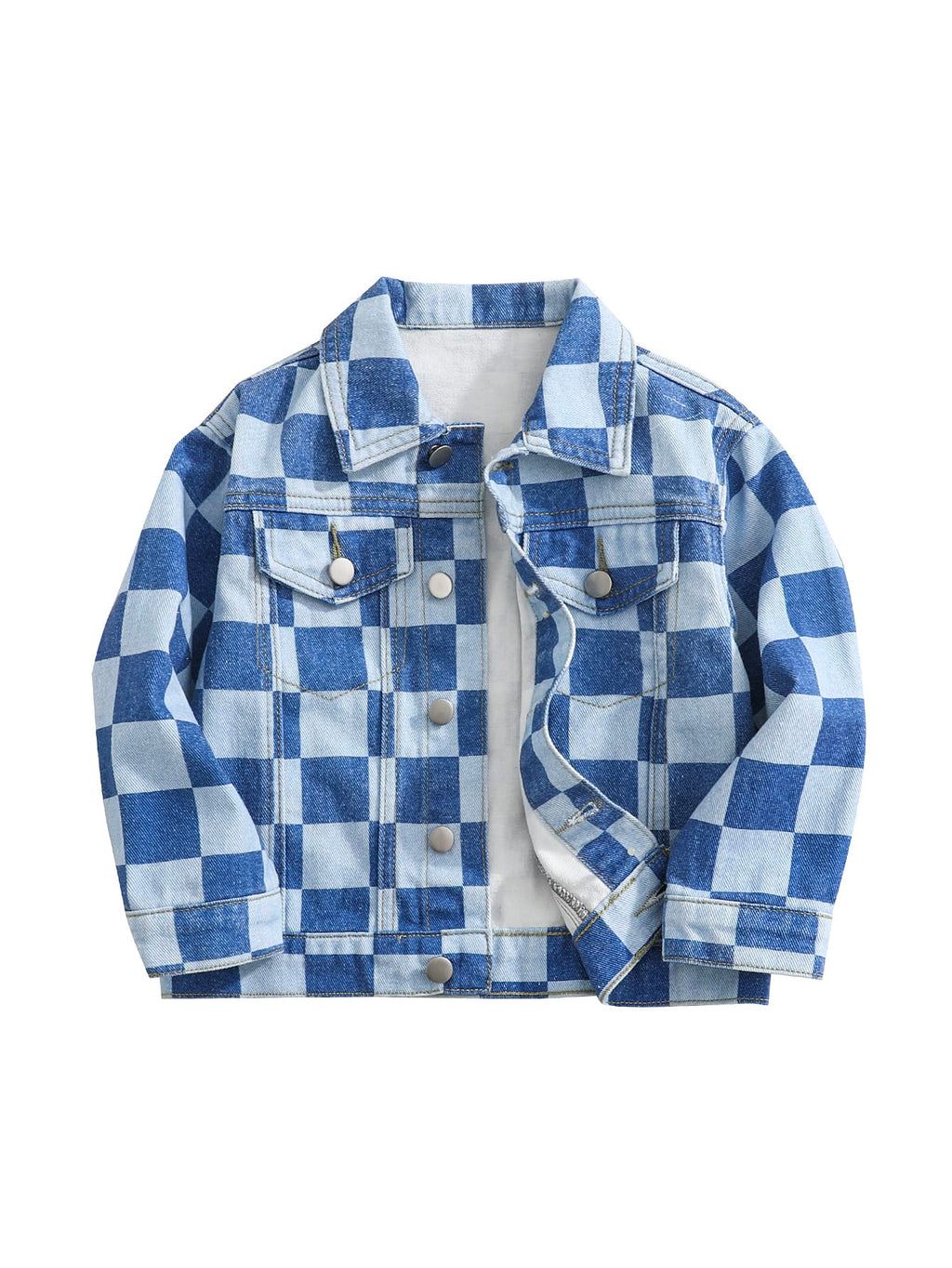 Bambinoo x Boys' Light Blue Graphic Distressed Denim Jacket