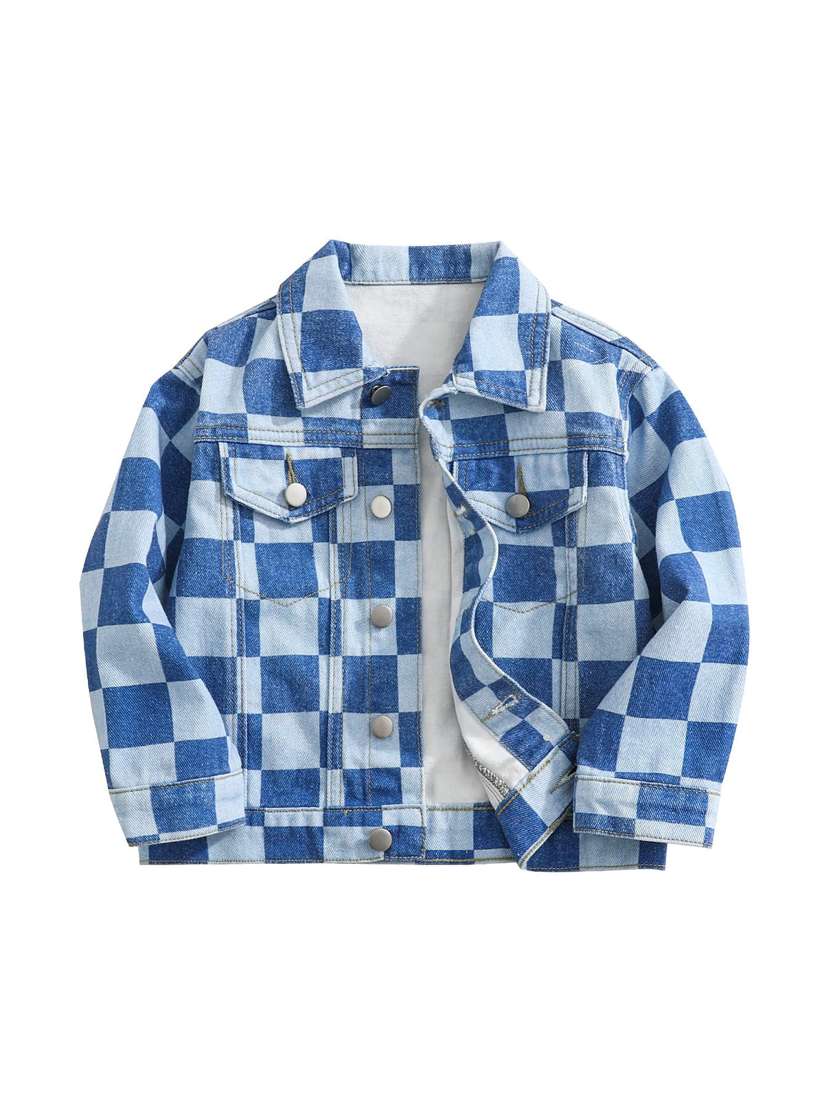 Bambinoo x Boys' Light Blue Graphic Distressed Denim Jacket