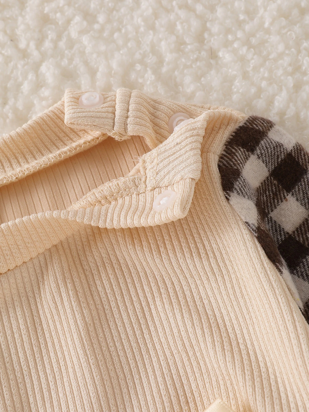 Toddler Girl Color Block Plaid Bow T-Shirt Ribbed Pants 2 Piece Set