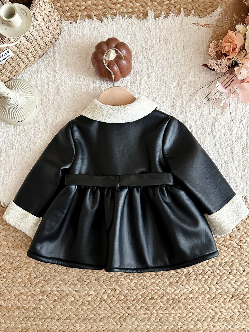 Baby Girl Colorblock Thermal Lined Faux Fur Jacket