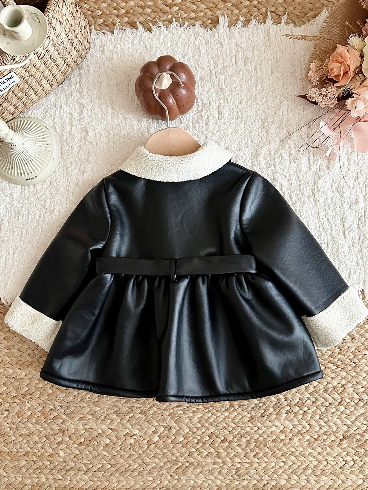Baby Girl Colorblock Thermal Lined Faux Fur Jacket