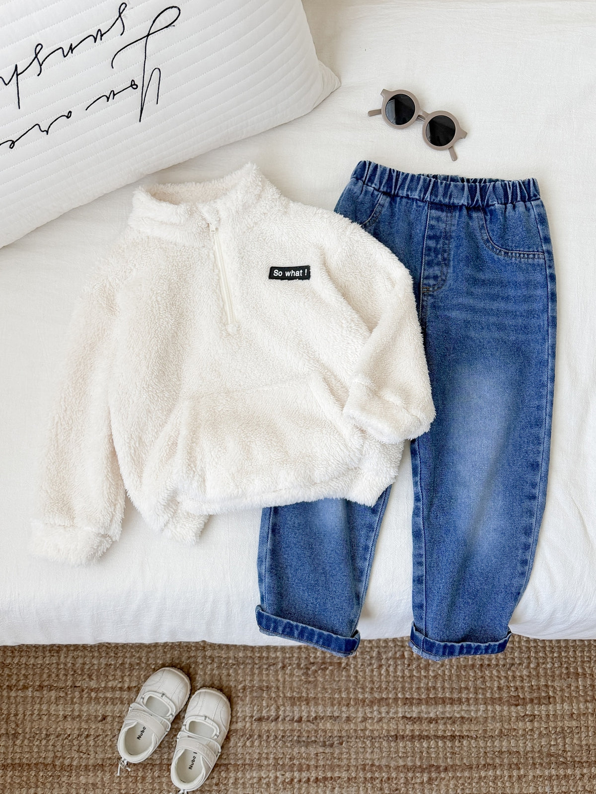 Bambinoo x Boys' Striped Half-Zip Turtleneck Hoodie & Pants Tracksuit Set