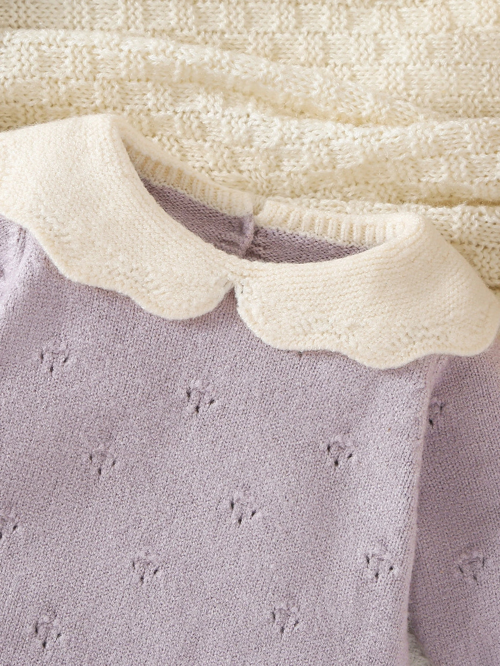Newborn Baby Soft Perforated Sweater Cartoon Onesie Jumpsuit