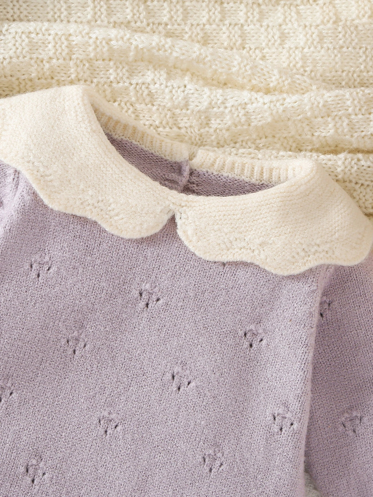 Newborn Baby Soft Perforated Sweater Cartoon Onesie Jumpsuit
