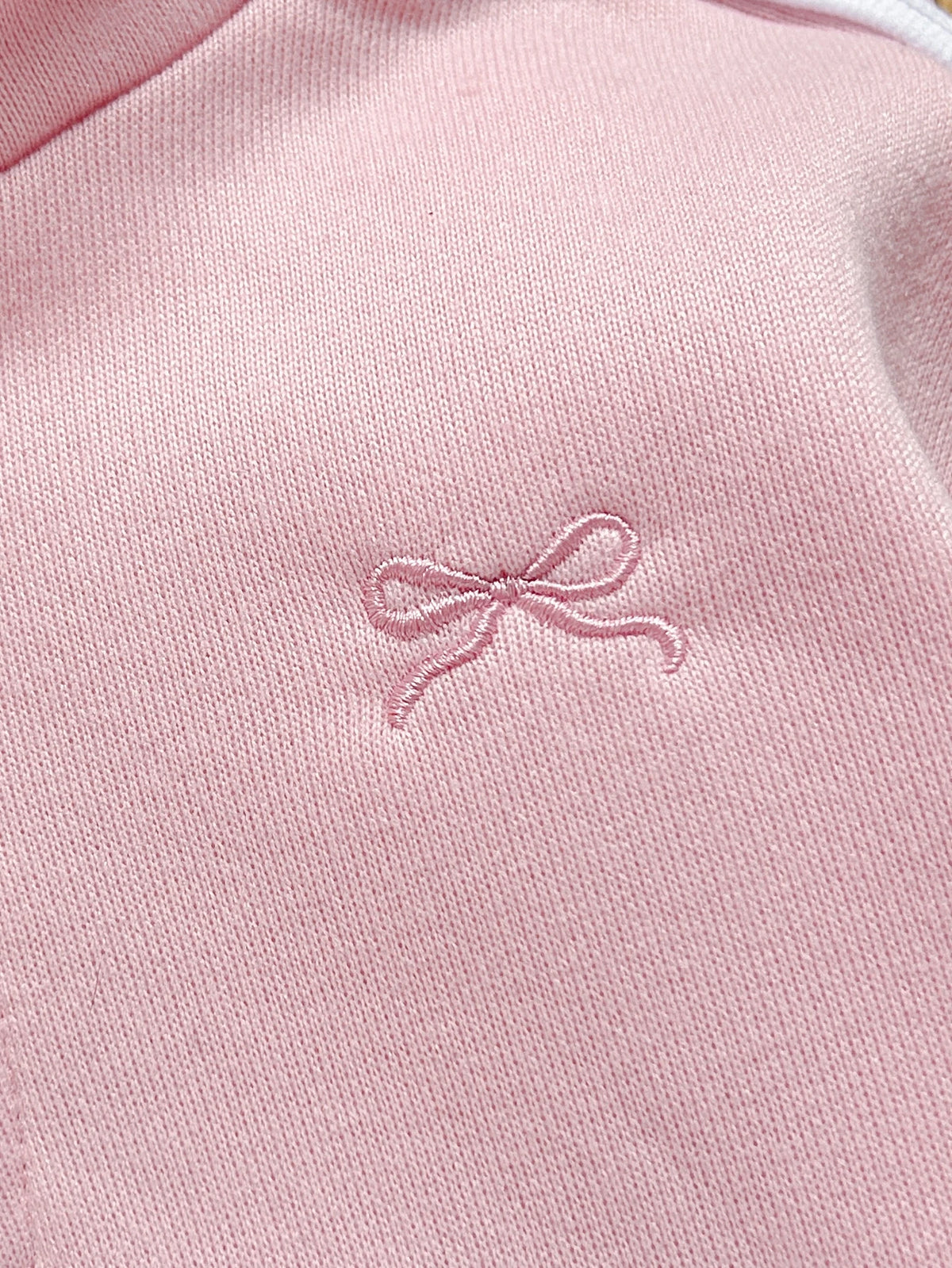 Cozy Pixies Baby Girl Fleece Letter Hoodie Set Pink