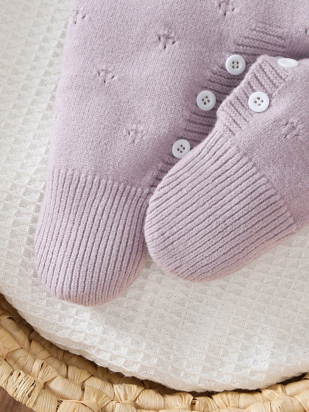 Newborn Baby Soft Perforated Sweater Cartoon Onesie Jumpsuit