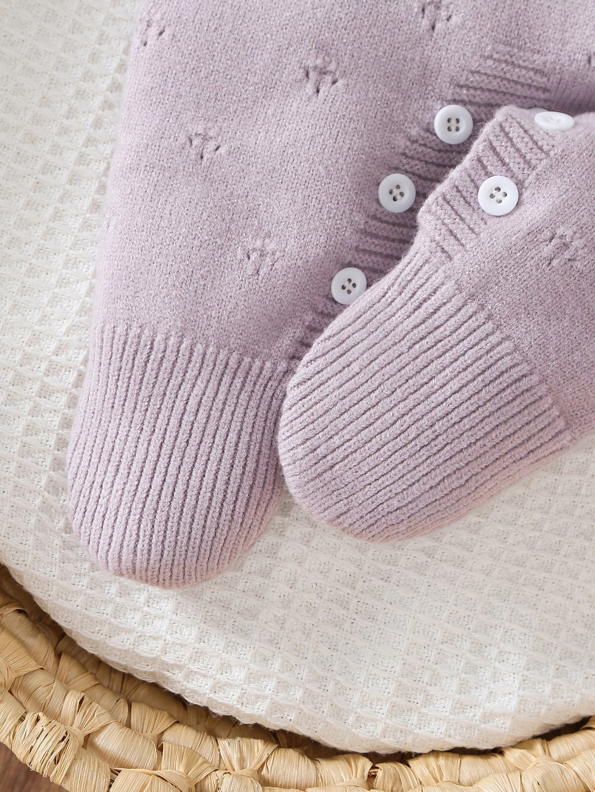 Newborn Baby Soft Perforated Sweater Cartoon Onesie Jumpsuit
