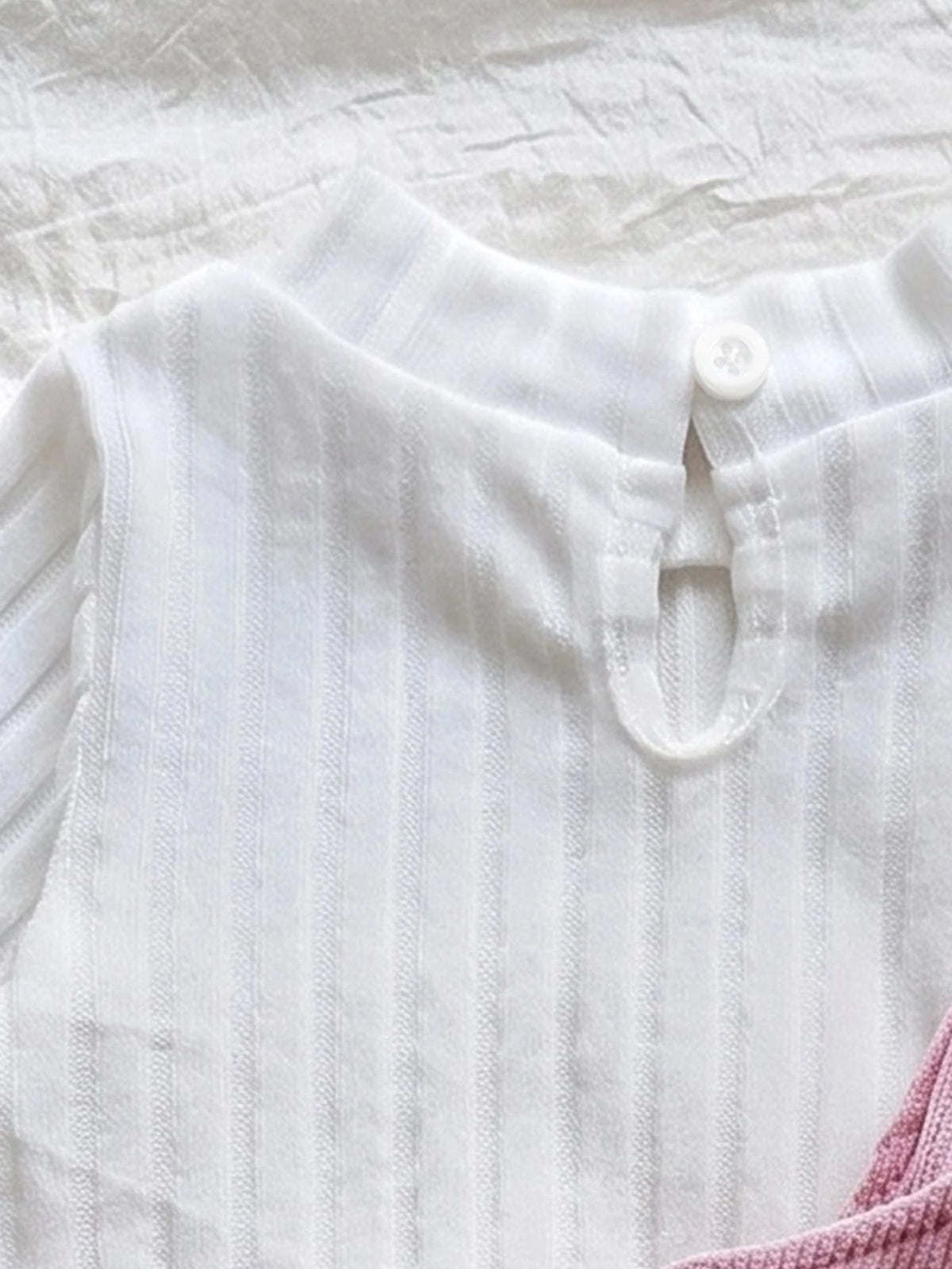 Baby Girl Solid Long Sleeve Top Rabbit Bib Pants Set