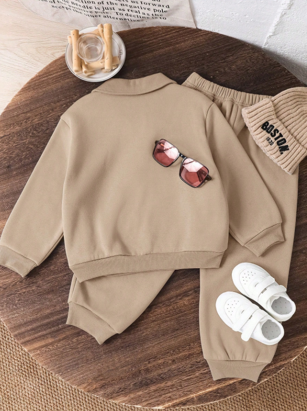 Ensemble de survêtement Bambinoo x Garçons avec sweat-shirt à revers et pantalon de survêtement thermique
