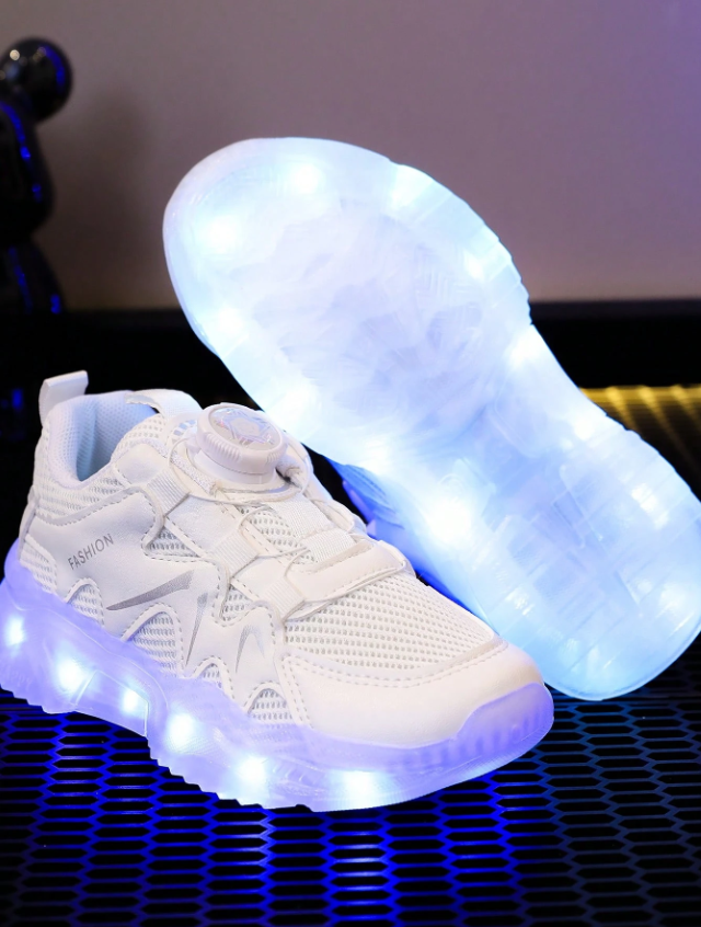 Bambinoo x GUANGLAN Baskets Enfants Lumineuses à LED et Boucle Rotative Playful Pals